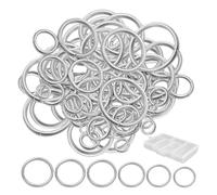 120 anillos de salto de acero inoxidable, 1 caja de almacenamiento con 6 compartimentos, collar de conexión para fabricación de joyas, anillo de apertura de cadena, anillo de apertura de conexión para
