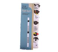 120 banderas de notas adhesivas, lindas pestañas de índice autoadhesivas, mini blocs de dibujos animados, marcadores de página, etiquetas de animales para escribir recordatorios breves (pingüino)