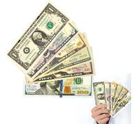 120 Billetes Falsos De Dólar - Incluyendo 1 $, 5 $, 10 $, $20, $50, $100, Dinero De Juguete, Billetes Falsos, Billetes, Fingir Billetes De Dólar, Billetes Falsos Tamaño Original, Dinero Jugar Niños