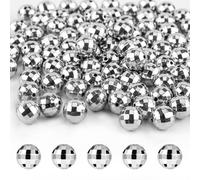 120 Bola de Espejos de Discoteca, Bola de Espejo Reflectante Bolas de Discoteca Decoracion para Bricolaje Collar Accesorios de Disfraces Los Años 70 y 80 Recuerdos de Fiesta Artesanía (Plata)