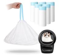 120 bolsas de arena para gatos autolimpiables compatibles con Litter-Robot 3/4, bolsas de arena de repuesto para gatos de alta resistencia con cordón grueso para arena robot 3/4, bolsas de caja de