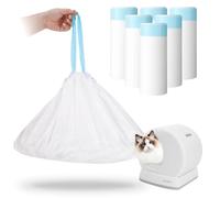 120 bolsas de arena para gatos autolimpiables compatibles con Meowant MW-SC01/MW-SC02/MW-LR01, bolsas de arena para gatos de repuesto con cordón grueso resistente de 18 x 12 pulgadas