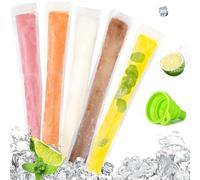 120 bolsas de hielo de agua, moldes de hielo con embudo, moldes para helados de hielo, bolsas transparentes para hielo, bolsas de hielo de agua para yogur, zumo y batidos, bolsas de hielo para barra