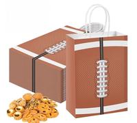 120 bolsas de regalo, bolsas de regalo para fiestas de fútbol con asas, 21 x 15 x 8 cm, bolsas de regalo de papel de Navidad para dulces, bolsas de regalo reutilizables para regalos de fiesta, bolsa