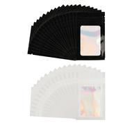 120 bolsas pequeñas con cierre con cremallera, bolsas pequeñas con cierre a presión, bolsas reutilizables para caramelos, galletas, joyas (7 x 10 cm, plata láser, negro)