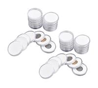 120 cajas redondas de plástico transparente de 46 mm