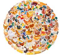 120 calcomanías de pollo, recuerdos de fiesta de pollo, decoraciones de fiesta de cumpleaños, calcomanías de vinilo impermeables para botella de agua, laptop, equipaje, casco, regalos para