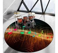 120 cm Alfombras Acusticas Tambor Alfombra Redonda Alfombra para Bateria Acustica Alfombra Bateria Electronica Alfombra Bateria Kit Profesional de Batería de Jazz Electrónico Alfombras de Batería