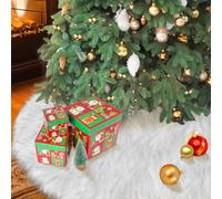 120 cm Tapete Árbol Navidad, Blanco Falda del árbol navidad, Alfombra arbol de navidad, Decoración de Navidad Felpa Arboles de Navidad Tree Skirt, Base del árbol de navidad decoración Christmas Fiesta
