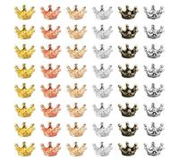 120 colgantes de corona de oro estilo corona para hacer joyas - 120 piezas de corona pequeña corona accesorios de fabricación de joyas cuentas de corona de aleación para collares, pulseras, Siehe
