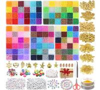 120 Colores 36693 Pieza Cuentas para Pulseras, Cuentas Pulseras 3mm Cuentas para Hacer Pulseras, Abalorios para Hacer Pulseras con 300pcs Abalorios Letras, Bolitas para Hacer Pulseras DIY Manualidades