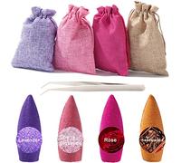 120 Conos de Incienso Grandes de reflujo, 4 Cascada de Incienso Natural Mixto, sándalo, Rosa, Lavanda, Sakura para Quemador de Incienso de reflujo, relajación, meditación, Yoga, Regalo