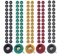 120 discos de lijado de 25 mm: abrasivos 80/150/240/400/600 grano, ruedas de pulido con mango de 3 mm, accesorio de pulido para herramientas rotativas Dremel