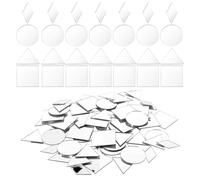120 espejos pequeños para manualidades, 4 formas, piezas de vidrio autoadhesivas, mini azulejos de espejo de 1 pulgada, arte de pared del hogar, bolas de discoteca