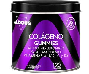 120 Gominolas Colageno + Magnesio, Acido Hialuronico Coenzima Q10 - Energia | Vitamina C, B12, D3, A - Colágeno Hidrolizado Puro - Vitaminas para el Pelo, Piel, Huesos y Articulaciones Fuertes - ALDOUS