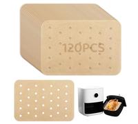 120 hojas de papel para freír de aire, 14 x 20,5 cm, papel para hornear perforado, antiadherente, pergamino resistente al calor, compatible con Cosori CS130 Ninja AF400UK AF300UK Foodi