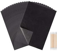 120 Hojas Negro Grafito Papel Transferde Papel de Calco,A4 papel de Copia de Calco con 5 PCS Relieve Stylus Pen para Lienzo de Papel de Madera y Otras Superficies de Arte