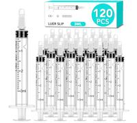 120 jeringas de 3 ml con tapa para líquido, jeringa oral sin aguja para cuentagotas de medicamentos, recolección de calostro, alimentación de mascotas, medición de líquidos, sellada individualmente,