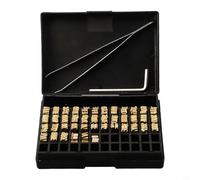 120 letras de cobre de estampado en caliente de 2 x 4 x 15 mm, fuente de cinta térmica para máquina de codificación Hp-241 Dy-8, impresión de números de lote de fecha en papel de aluminio de película
