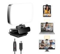 120 Luz de Vídeo LED, 3 Modos de Iluminación/10 Niveles de Brillo/3000K-6500K, Luz Videoconferencia con Pinza y Cable USB, Luz Fotográfica para Zoom Call TikTok Video Foco Fotografía