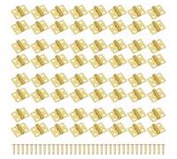 120 mini bisagras con 480 tornillos, minibisagras para manualidades, bisagras de latón, pequeñas bisagras plegables para baúl, armario, caja de madera, bricolaje