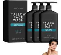 120 ml Beef Tallow Face Wash for Men,Beef Tallow Skin Care Facial Cleanser,Gentle Face Cleanser Moisturizer, Skin Care For Men,Deeply Moisturizes And Nourishes, For All Skin Types. (3pcs)