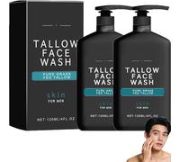 120 ml Beef Tallow Face Wash for Men,Beef Tallow Skin Care Facial Cleanser,Gentle Face Cleanser Moisturizer, Skin Care For Men,Deeply Moisturizes And Nourishes, For All Skin Types. (2pcs)