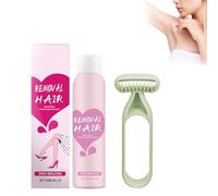 120 ml Mousse Depilatoria Con Rasoio, Spray Depilatorio Mousse Con Maquinilla De Afeitar, Espuma Depilatoria Corporal En Spray Para Mujeres Y Hombres, Suave Y Amigable Con La Piel