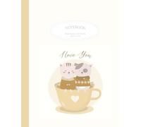 120-Page Lined Notebook, Coffee Cup Cat with Flowers: 8.5" x 11" Cozy Morning Cat Art - Perfect for Taking Notes, Journaling, Sketching, School or Everyday Inspiration!