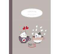 120-Page Lined Notebook, Cozy Cats with Coffee Mugs: 8.5" x 11" Warm & Cute Cat Café Illustration - Perfect for Taking Notes, Journaling, Sketching, School or Everyday Inspiration!