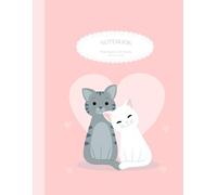 120-Page Lined Notebook, Gray Cat with Heart Background: 8.5" x 11" Sweet & Minimal Cat Art - Perfect for Taking Notes, Journaling, Sketching, School or Everyday Inspiration!