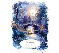 120-Page Lined Notebook, Misty Violet Bridge: 8.5" x 11" Purple Foggy Bridge Scene - Ideal for Notes, Ideas & Creative Writing