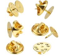 120 pares de tachuelas de embrague de mariposa de repuesto con pasadores en blanco de 8 mm de longitud y 10 mm de ancho para hacer manualidades (10 mm, dorado)