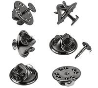 120 pares de tachuelas de embrague de mariposa negra de repuesto con pasadores en blanco de 8 mm de longitud y 10 mm de ancho para hacer manualidades (10 mm, negro)