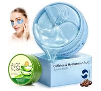120 PCS Aloe Vera y cafeína Parches para los Ojos, Hidratación & Hidratante Eye Patch, con Ácido Hialurónico, Ayuda a Atenuar Líneas Finas y Oscurecimiento, para el Cuidado Diario