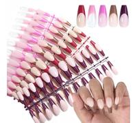 120 PCS Fashion Press En Las Uñas Consejo Francés Falso Formas De Almendras Cubiertas Completas Se Adhieren En Uñas Artificiales