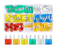 120 Pcs Fusibles de Cuchilla Estándar para Coche, Mini Fusibles de Coche Surtidos, Juego de Fusibles para Automóvil, Fusibles de Coche con Extractor, Fusibles de Aleación de Zinc para Automóvil