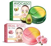 120 PCS Máscara de Ojos de Colágeno, Hidratante Contorno de Ojos Antiarrugas, Eye Patches Colágeno para Arrugas,Bolsas de Los Ojos y La Hinchazón, Extracto de Rosa y Extracto de Aguacate