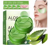 120 Pcs Parches Ojos Aloe Vera, Con Mascarilla Labial, Parches Eye Bolsas y Ojeras, Mascarillas Aloe Vera Ojos, Elimina Bolsas e HinchazóN de los Eyes, Hidrata el Contorno de Eyes