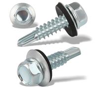 120 pcs Tornillos Autotaladrantes 6.3x25MM Tornillos Roscachapas Tornillo Panel Sandwich Tornillos Autorroscantes Metal para Panel Sandwich Tejado, Chapas Metalicas, Tejado, Aluminio (Plata)
