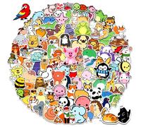 120 pegatinas de animales lindos para niños, pegatinas de vinilo impermeables a granel, paquete de pegatinas para botellas de agua, computadoras