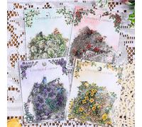 120 pegatinas de flores de esquina para scrapbooking, pegatinas de flores vintage, juego de pegatinas de flores naturales PET, pegatinas de flores esthetic para scrapbook, álbum de fotos, álbum de