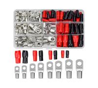 120 Pieces Crimp Lug Kit Car Electrical Terminals with Crimp Battery Terminals Sc Connector Mouth Preview And Insulation Boots Red Black/YY