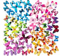 120 piezas 3D coloridas pegatinas de pared de mariposa calcomanas de pared de mariposa