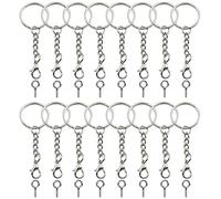 120 Piezas Anillas para Llaveros Set, 25mm Llavero Anillos con Cadena ,Anillo Círculo de Metal de Langosta y Tornillo de Ojo de Metal Llavero para DIY Llaves joyería Craft