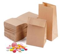 120 Piezas Bolsas De Papel Kraft, 9 x 18 x 5,5cm Bolsas De Papel PequeñAs, Impermeables Y Resistentes Al Aceite, para Bodas, Barras De Dulces, CumpleañOs, Calendarios De Adviento, Navidad (marrón)