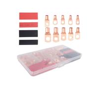 120 Piezas Conectores de Terminales de Alambre de Cobre, AWG 2 4 6 8 10 12 Kit de Orejetas de Anillo con 60 Piezas TermorretráCtiles 60 Piezas de
