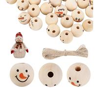 120 Piezas Cuentas de Madera,Cuentas de madera sin barnizar para manualidades, enhebrar joyas, artesanía y muchas otras situaciones de la vida