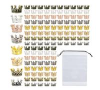 120 Piezas de Accesorios de Joyería de Corona Con Bolsa de Almacenamiento - Mini Decoración y Colgantes de Aleación Para Collar y Pulsera DIY