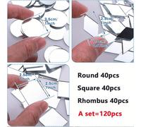 120 Piezas de Azulejos Espejo para Mosaico de Pared DIY, Disco/Techo - Láminas Espejo con Reflejo , Azulejos Decorativos Sin para Fiestas, Baños, Armarios (Sin Herramientas/Instalación)